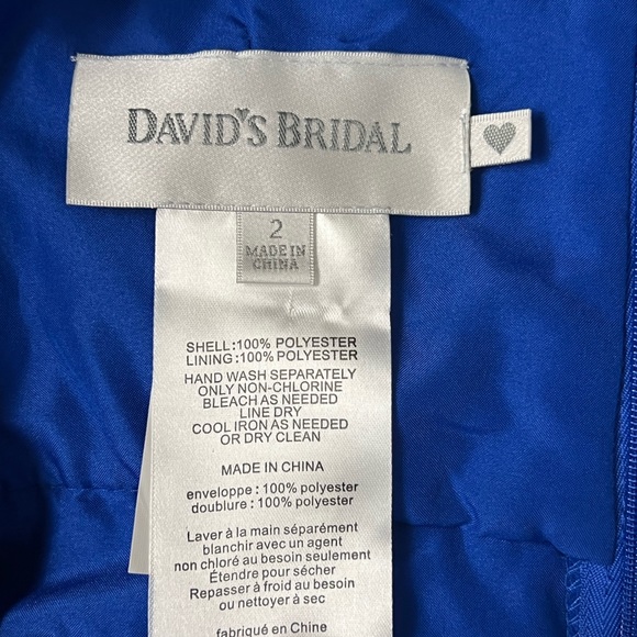 David’s Bridal Chiffon Royal Blue Prom/Bridesmaids Women’s Dress Sz: 2 - Picture 8 of 10